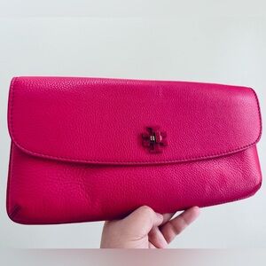 Tory Burch Fuchsia Diana Flap Leather Clutch NWOT